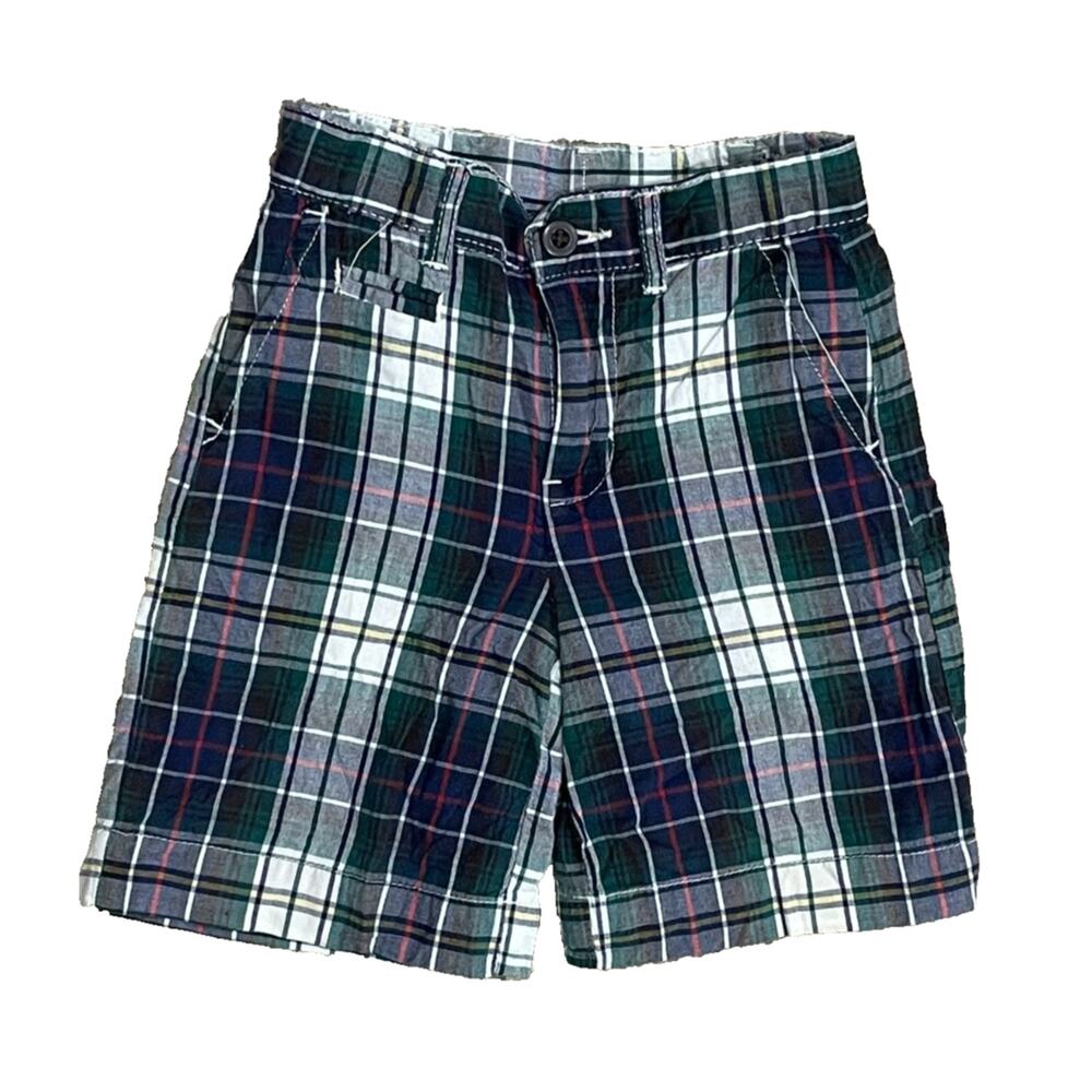 Polo Ralph Lauren Toddler Boys Shorts Sz 3T Green Navy Blue Tartan Plaid Preppy